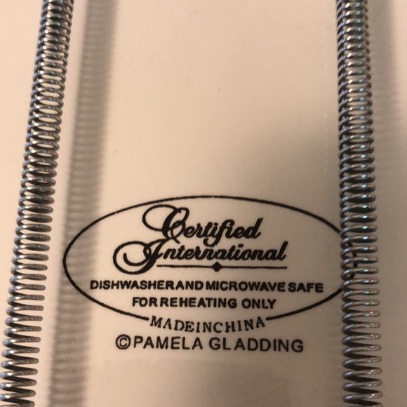 Certified International Pamela Gladding Blue Rooster Square 13.5” Platter - Picture 3 of 4